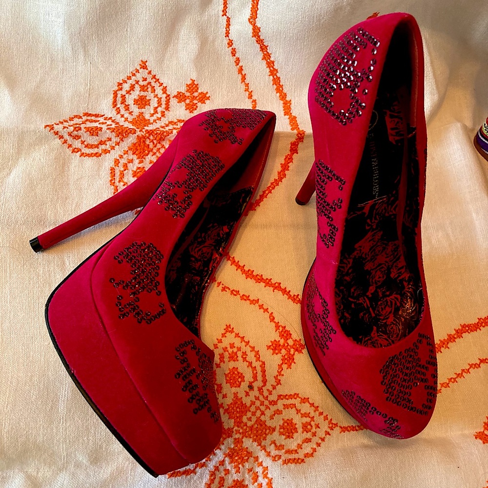 Iron Fist for Just Fab platform heels with skulls